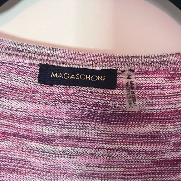 MAGASCHONI Silk Blend Purple Pink Ruffle Collar Button Down Cardigan - Picture 3 of 7